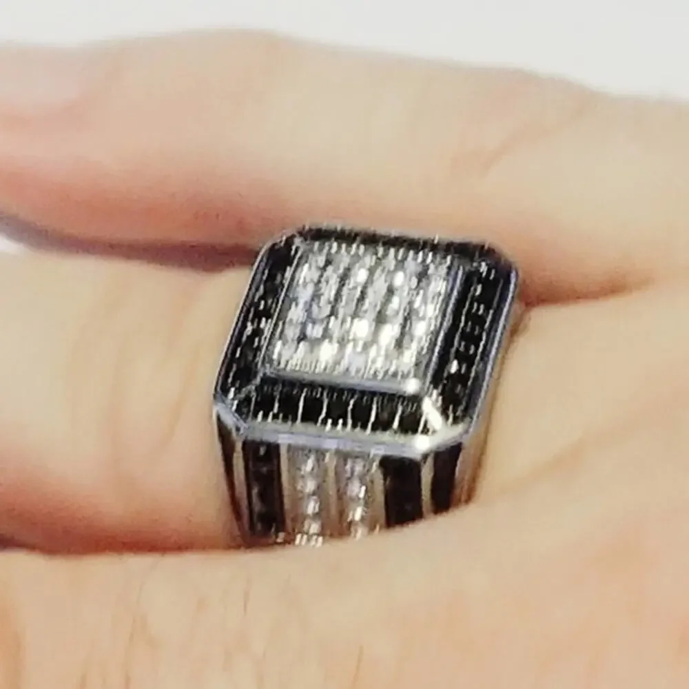 New stainless steel cz ring size‎ 9